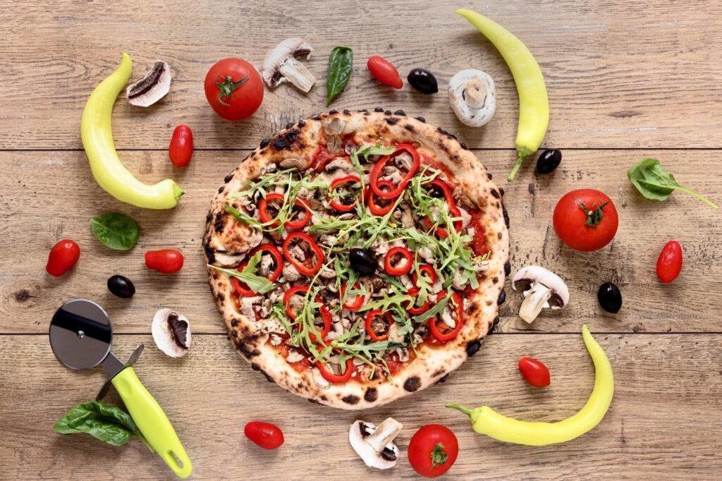 پیتزا سبزیجات در فست فود تیستی لند